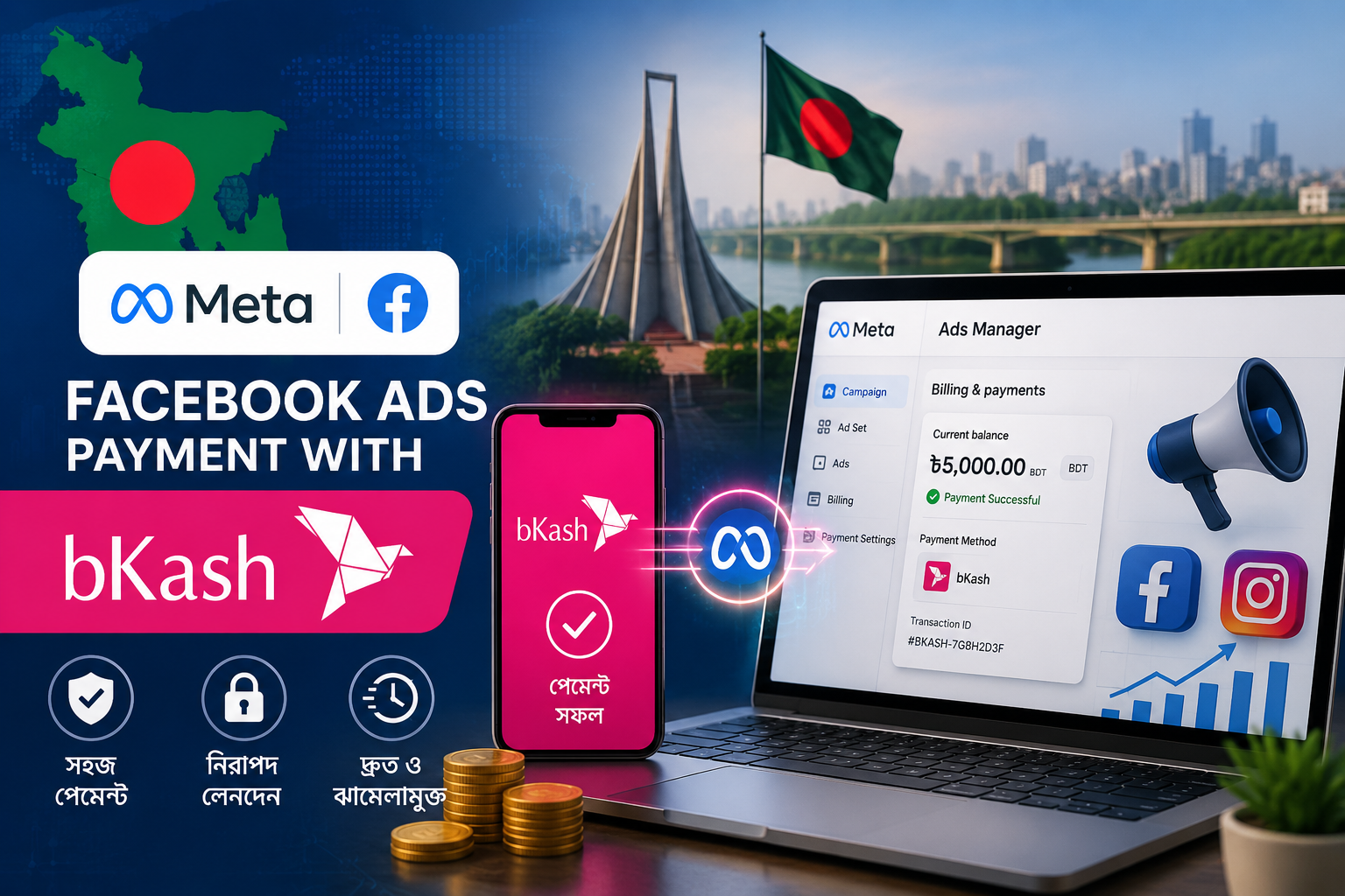 বাংলাদেশে bKash দিয়ে Meta/Facebook Ads Payment: সহজ, নিরাপদ ও ঝামেলামুক্ত গাইড